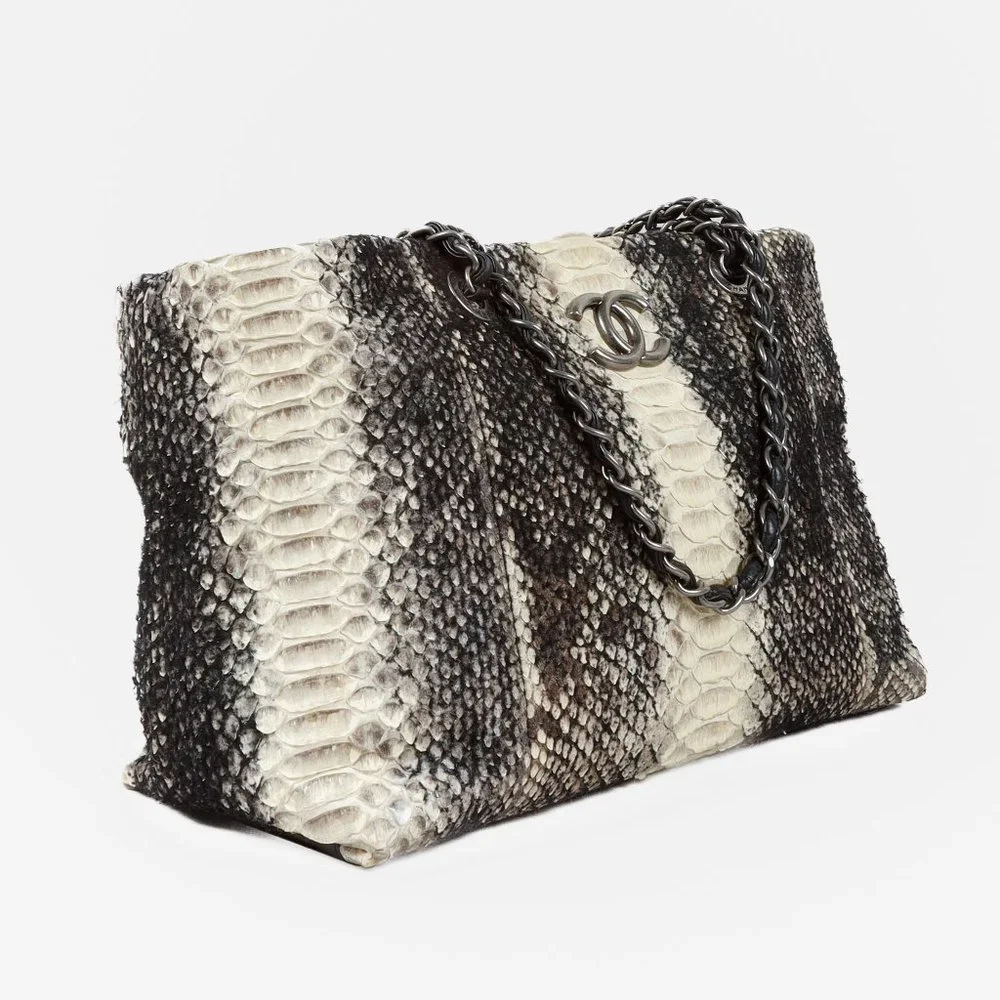 Chanel Wooled Python Large Zip Tote - Picture 12 of 14